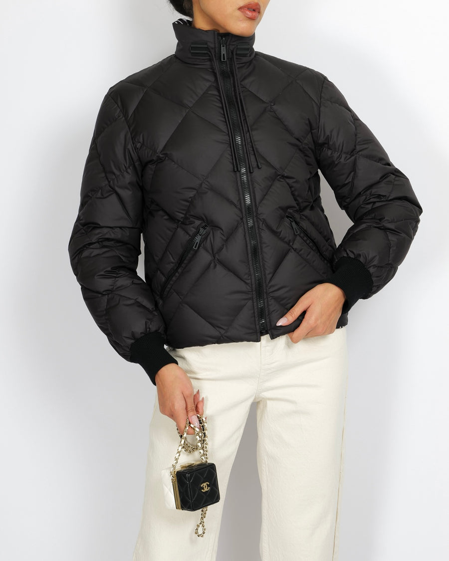 Hermès Black and White Reversible Promenade du Matin Puffer Jacket Size FR 34 (UK 6)