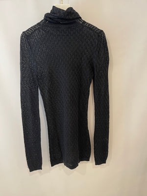 Dolce & Gabbana Black Crochet High-Neck Jumper Size IT 42 (UK 10)