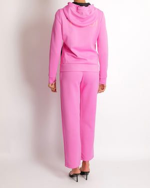Fendi Pink Jacket and Sweatpants Sports Set with Embroidered Logo Detail Size IT 38/40 (UK 6/8)