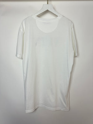 Valentino White VLTN Logo Print Cotton T-Shirt Size S (UK 8)