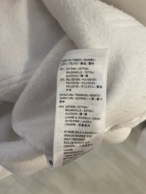 Balenciaga White Hooded Sweater with Pink Logo Size L (UK 10/12) RRP £1,100
