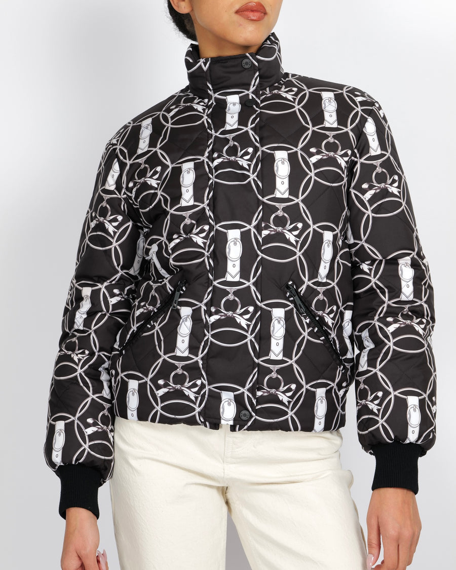 Hermès Black and White Reversible Promenade du Matin Puffer Jacket Size FR 34 (UK 6)