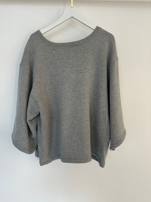 Celine Grey Short Sleeve Logo Sweatshirt Jumper Size M (UK 10)