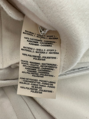 Hermès Cream Cashmere, White Nylon with Chaine D'Ancre Pattern Reversible Puffer Jacket Size FR 44 UK 16