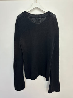 Khaite Black Long-Sleeve Cashmere Jumper Size M (UK 10)