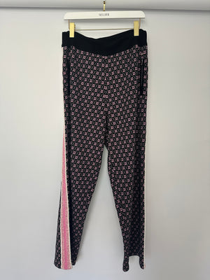 Chanel 23K Pink and Black Two-Piece Knit Tracksuit with Monogram Detail Set Size FR 42 (UK 14) / FR 44 ( UK 16)