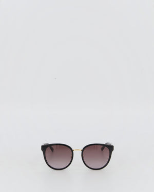 Bottega Veneta Black and Gold Hardware Sunglasses With Small Engraved Logo Detail