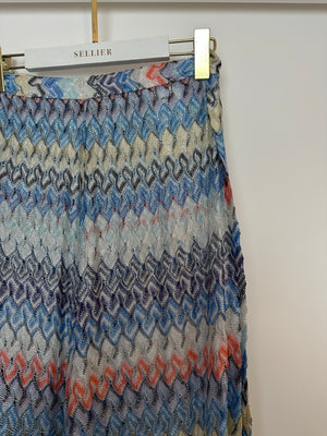 Missoni Blue, Orange, Yellow, and Black Chevron Trousers with Side Slit Size IT 40 (UK 8)