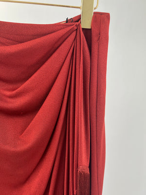 Cult Gaia Orange Rust Tassel Skirt with Tassel Detail & Crop Top Set Size L (UK 12)