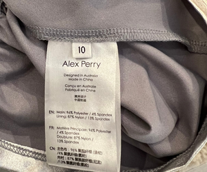 Alex Perry Silver Metallic Strapless Logan Ruched Mini Dress Size UK 10 RRP £1,075