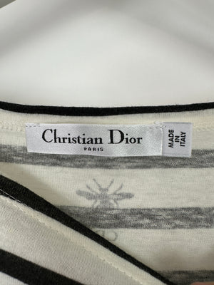 Christian Dior Navy & White Striped Long Sleeve Top Size XS (UK 6)