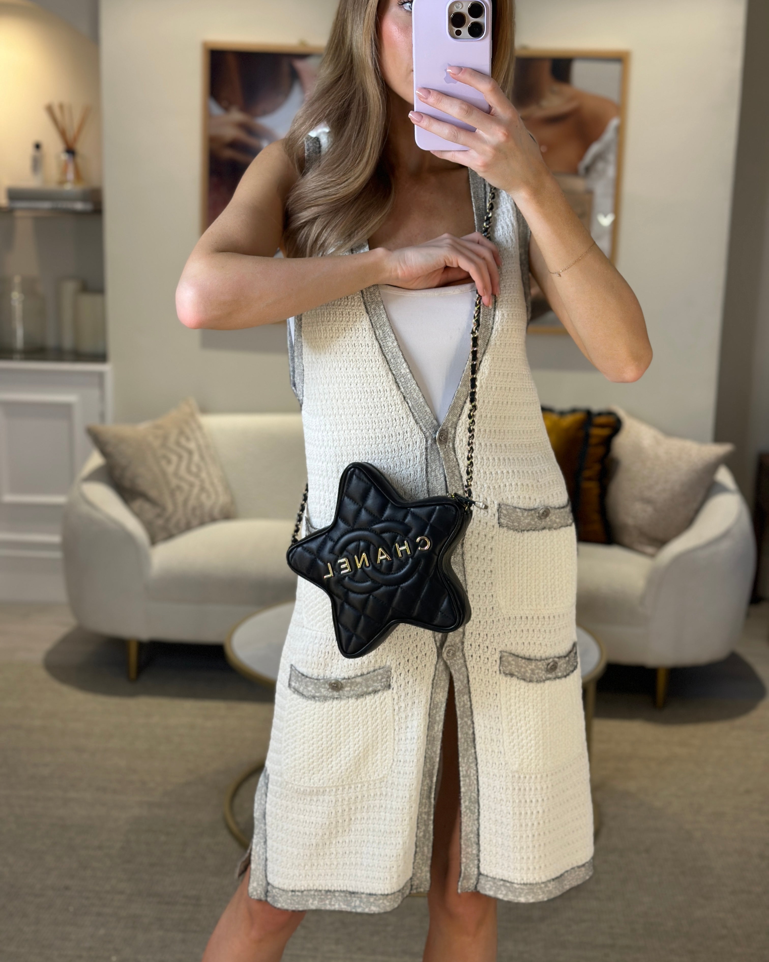 Black and gold chanel pillow hot sale