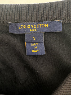Louis Vuitton SS21 Black T-Shirt with Galaxy Print and Logo Details Size S (UK 8)