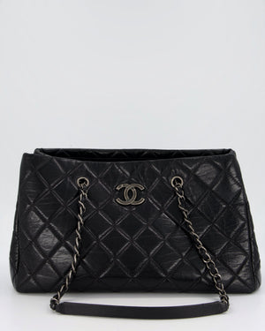 Chanel Black Soft Tote Bag In Lambskin Leather with Rutheniam Hardware