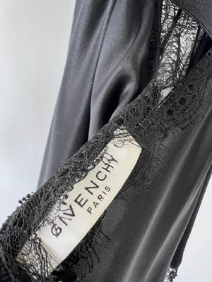 Givenchy Black Silk Dress with Lace Embellishment Size FR 40 (UK 12)