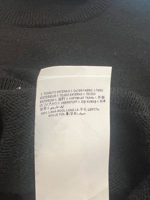 Versace Black Wool High Neck Jumper with Gold Medusa Buttons Detail Size IT 36 (UK 6)