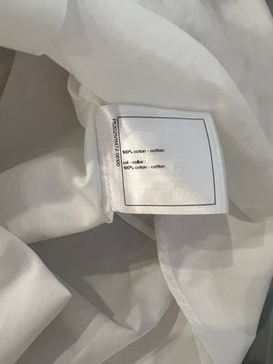 Chanel White Button Down Shirt with Gold and White CC Logo Buttons Size FR 34 (UK 6)