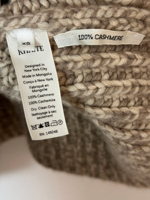 Khaite Beige Long Jacquard Cashmere Cardigan Size XS (UK 4-6)