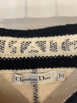 Christian Dior 2022 Cream Tartan Check'N'Dior Mini Wool Skirt with Logo FR 42 (UK 14)