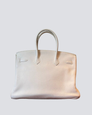 Hermes White Birkin With Palladium Hardware