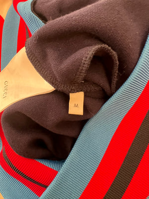 Gucci Blue, Red and Cream Tracksuit Jacket with Red Snake and Guccify Yourself Print Size M (UK 10)