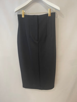 Fendi Black Tube Tailored Midi Skirt with Logo Detail Size IT 42 (UK 10)