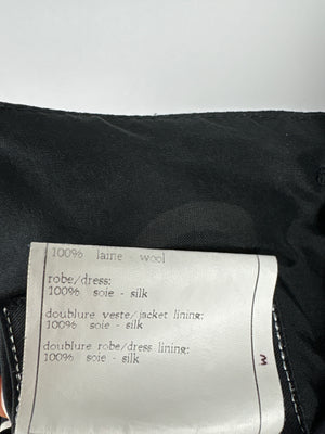 Chanel Vintage Runway 97S Black, White CC Logo Slip Dress and Jacket Set with CC Chanel Button Size FR 42 (UK 14)