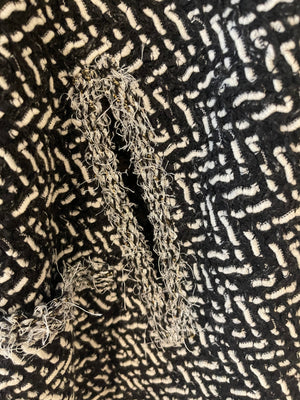 Chanel Black and White Tweed Cape with Crystal Embellished CC Buttons Size FR 36 (UK 8)