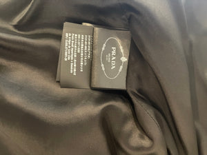 Prada Black Lambskin Leather Jacket with Logo Size IT 36 (UK 4) RRP £4,200