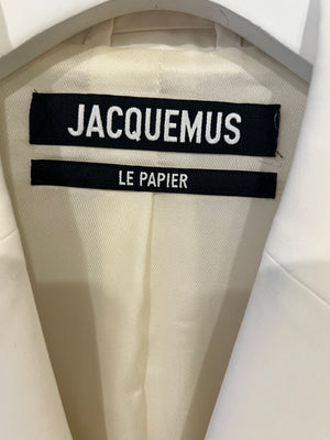 Jacquemus Ivory Le Papier La Veste d'Homme Blazer Jacket Size FR 36 (UK 8) RRP £700