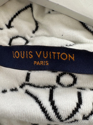 Louis Vuitton x NBA Mens Strategic Flowers Black and White Quilted Hoodie Size XXL (UK 46)