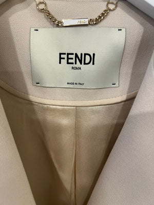 Fendi Cream Wool Jacket and Trouser Suit Set Size IT 38/40 (UK 6/8)