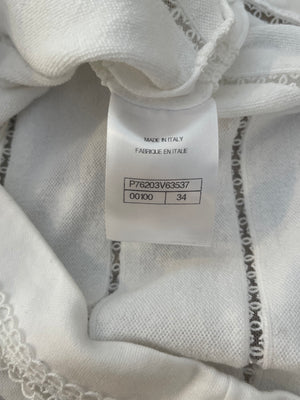 Chanel White Blouse with CC Logo Embroideries Size FR 34 (UK 6)