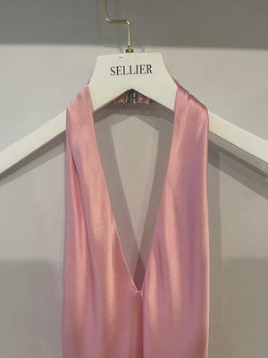 Natalie Rolt Pink Silk Mini Dress with Open Back Detail Size US 0 (UK 4)