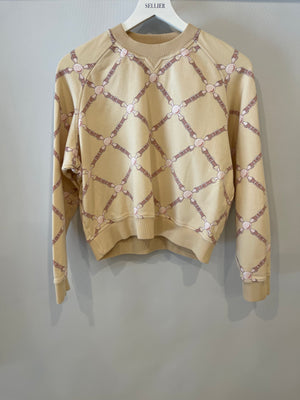Hermès Beige and Pink 'Grand Tralala' Two-Piece Jumper and Jogger Set Size FR 40 (UK 12)