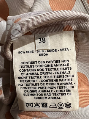 Hermès Beige, Cream Silk 'Clic Clac à Pois' Print Pyjama Top & Trouser Set Size FR 38 (UK 10)