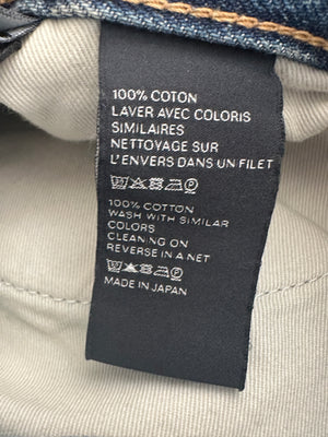 Celine Blue Washed Straight Leg Jeans with Triomphe Chain Waist Detail Size 31