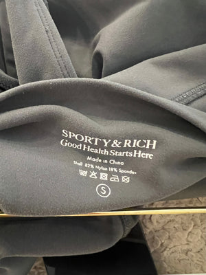 Sporty and Rich Grey Top and Biker Shorts Set with White Printed Logo Detail Size S (UK 8) RRP £160