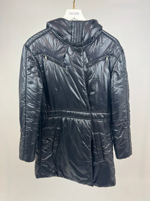 Chanel Black Down Coat with Velcro Closure Detail FR 36 (UK 8)