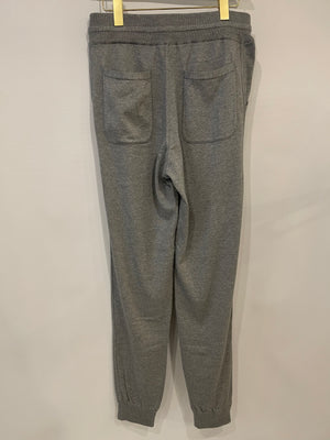 Loro Piana Light Grey Cashmere Gilet and Jogger Set with Orange Detail Size S (UK 8)