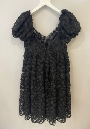 Dolce & Gabbana Black Short-Sleeve Mini Dress with Bow Detail Size IT 42 (UK 10)