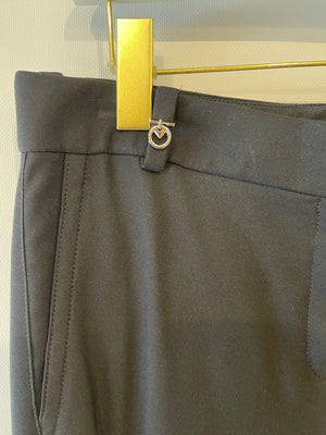 Louis Vuitton Black Split Hem Skinny Trousers with Silver Charm Detail Size FR 40 (UK 12)