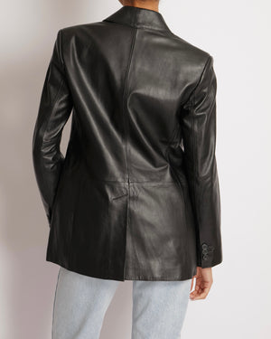 Max Mara Weekend Black Lambskin Leather Blaze Jacket Size IT 40 (UK 8)