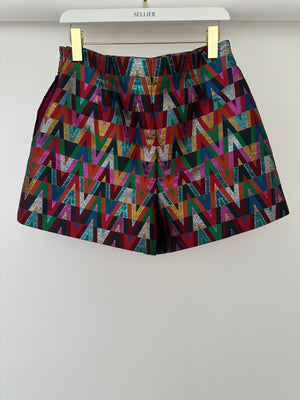 Valentino Pink V-Logo Metallic Shorts Size IT 46 (UK 14)