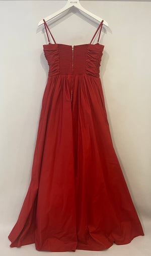 Reformation Red Maxi Dress with Pockets and Ruched Detail Size US 8 (UK 10)