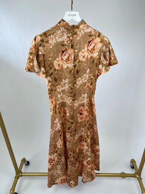 Zimmermann Orange Short Sleeve Paisley Print Maxi Dress with Button Detail FR 38 (UK 10)
