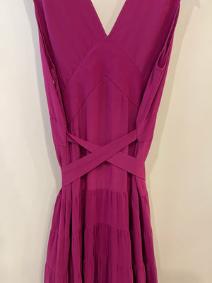 Balenciaga Purple Silk Layered Maxi Dress Size FR 40 (UK 12)