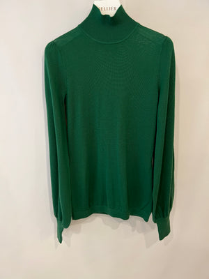 Zimmermann Green Merino Wool High-Neck Jumper Size 0 (UK 6)