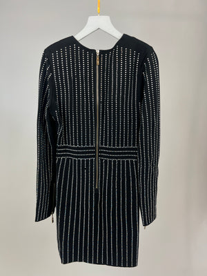 Balmain Black Mini Dress with Crystals Detailing FR L (UK 12-14)