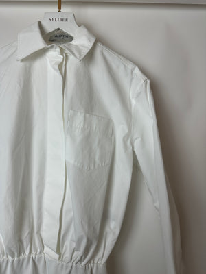 Valentino White Long Sleeve Cotton Button Down Playsuit Size IT 36 (UK 4)